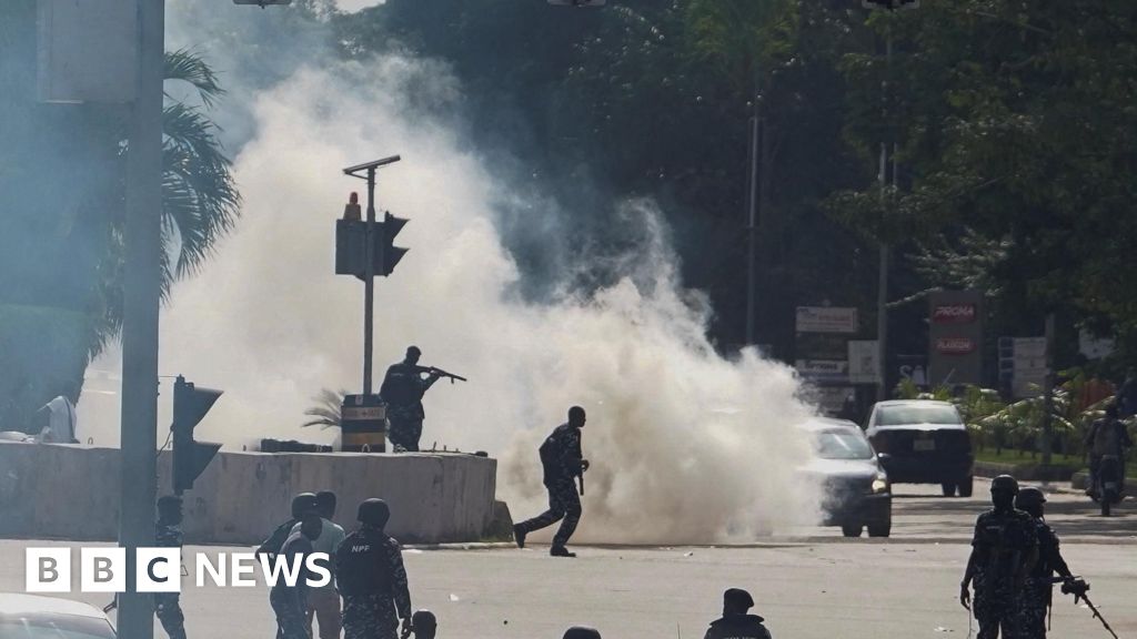 Nigerian police fire tear gas as protesters gather over separatist leader