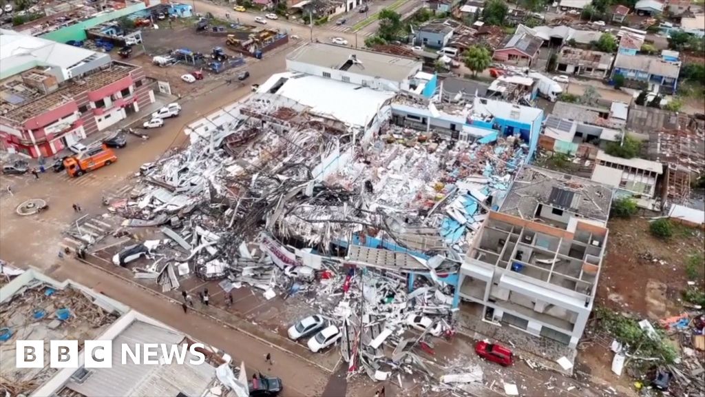 Watch: Drone footage shows town destroyed by deadly Brazil tornado