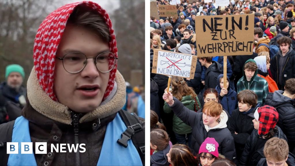 'I don't want to be part of this war machine': Young Germans protest against military service plans