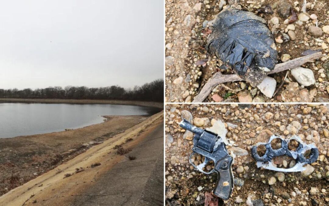 NYC reservoir drops 8 feet, uncovering sinister package wrapped in tape